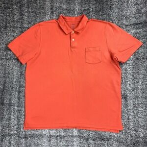 L.L. Bean Men's XXL Tall Orange Polo Golf Shirt Traditional Fit Cotton Casual